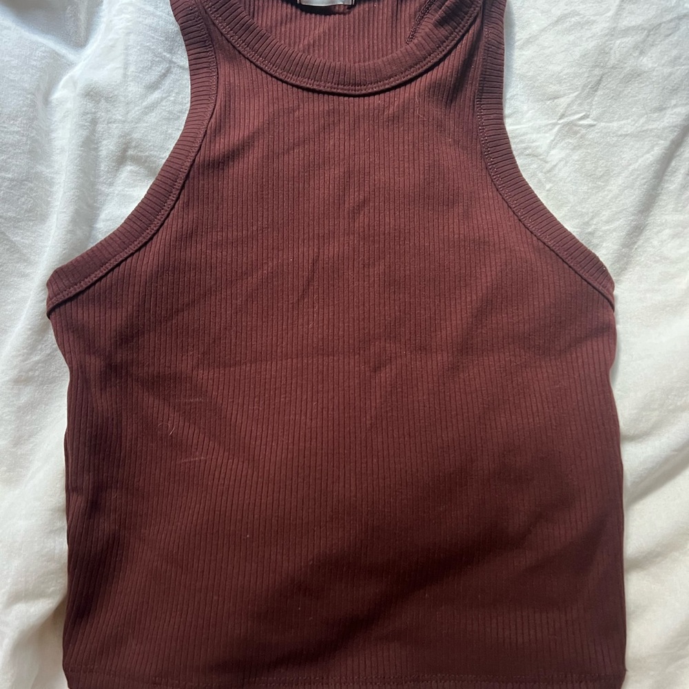 Bridgewater Tank - Sleeveless Ribbed Merlot Tank